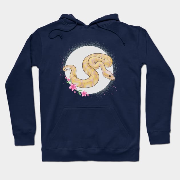 Banana Ball Python Floral Theme Hoodie by anacecilia